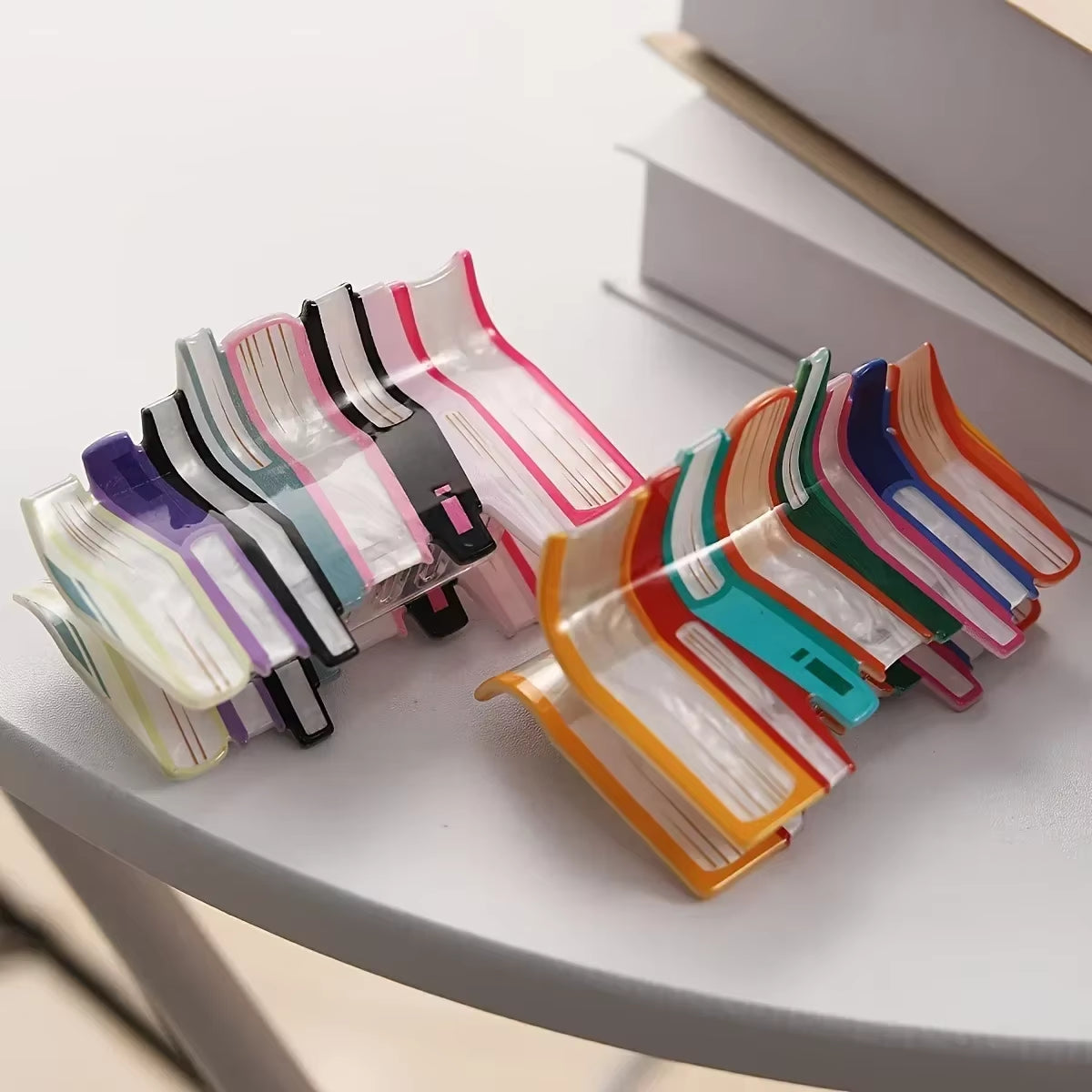 Creative Rainbow stacked Books Hair Claw/Clip Accessory for Women