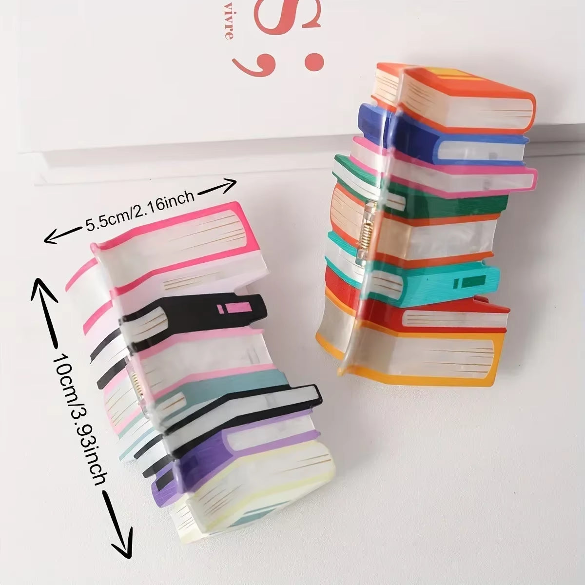 Creative Rainbow stacked Books Hair Claw/Clip Accessory for Women