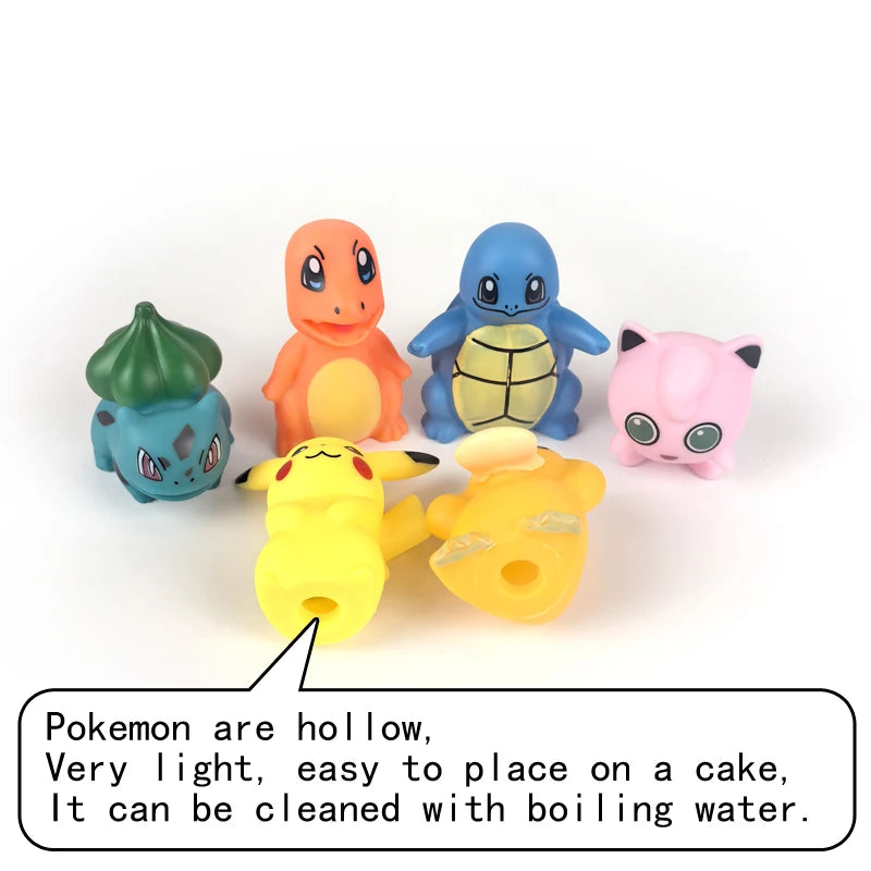 13Pcs/Set Pokemon Cake Topper Anime Figure Pikachu Party Happy Birthday Pokemon Cake Decoration Supplies Ornaments Boy Kids Gift