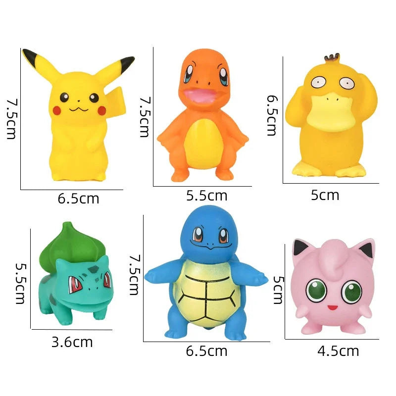 13Pcs/Set Pokemon Cake Topper Anime Figure Pikachu Party Happy Birthday Pokemon Cake Decoration Supplies Ornaments Boy Kids Gift