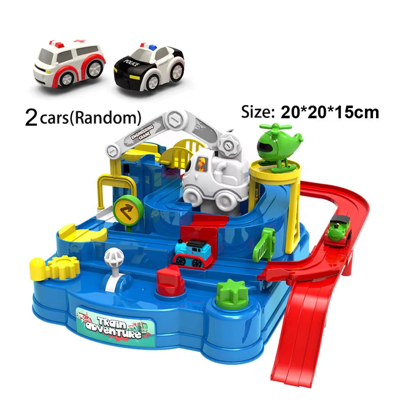 Racing Rail Car Model Educational Toys Children Track Adventure Game Brain Mechanical Interactive Train Animals Space Rocket Toy